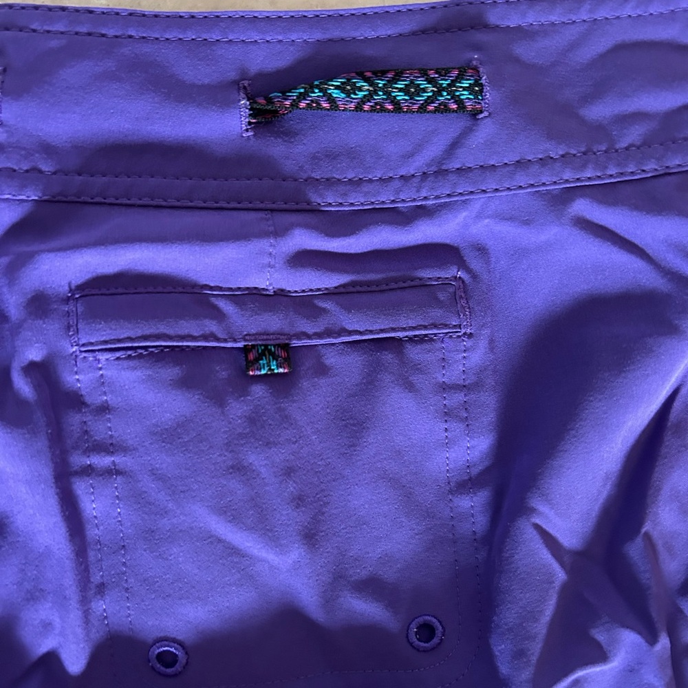 Prana drawstring Purple women’s large Swim Shorts board shorts - Picture 5 of 10